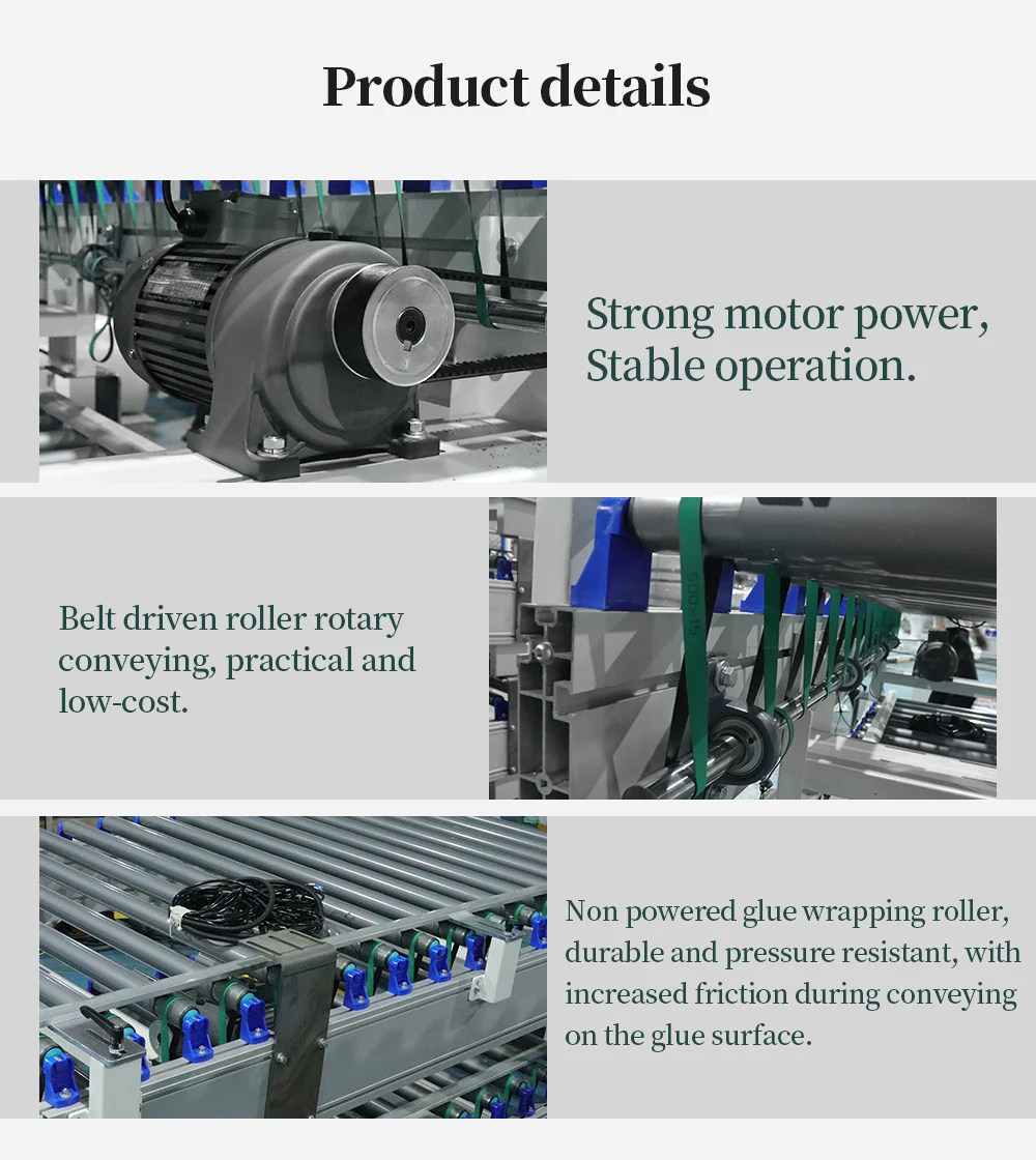 Hongrui is suitable for connecting edge banding machines and can customize a single row power straight roller table details