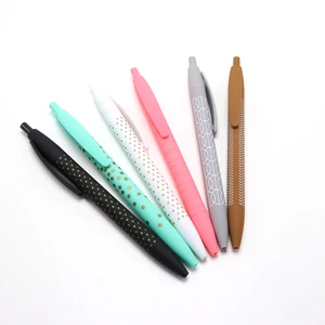 High Quality Cheap Plastic Click Pens Rubber Coating Pens Promotional Retractable Ball Point Pen for Student