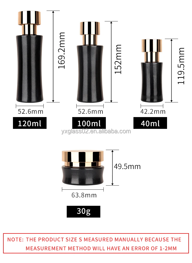 Luxury Cosmetic glass bottle set new special fashion design style Skincare cosmetic packaging glass container details