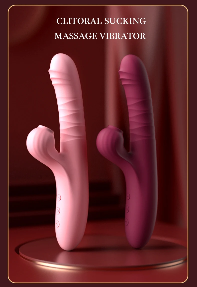 Amoura clitoral and nipple vibrator with suction head in pink