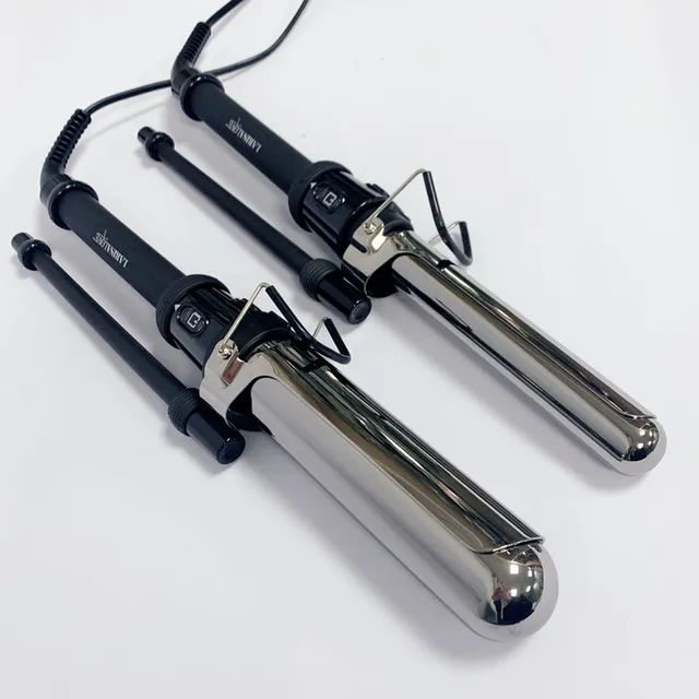 New Arrival Dual Voltage Ceramic Coating Lcd Electric Curve Creative 1 Inch Curl Wand Hair Curler With Clip