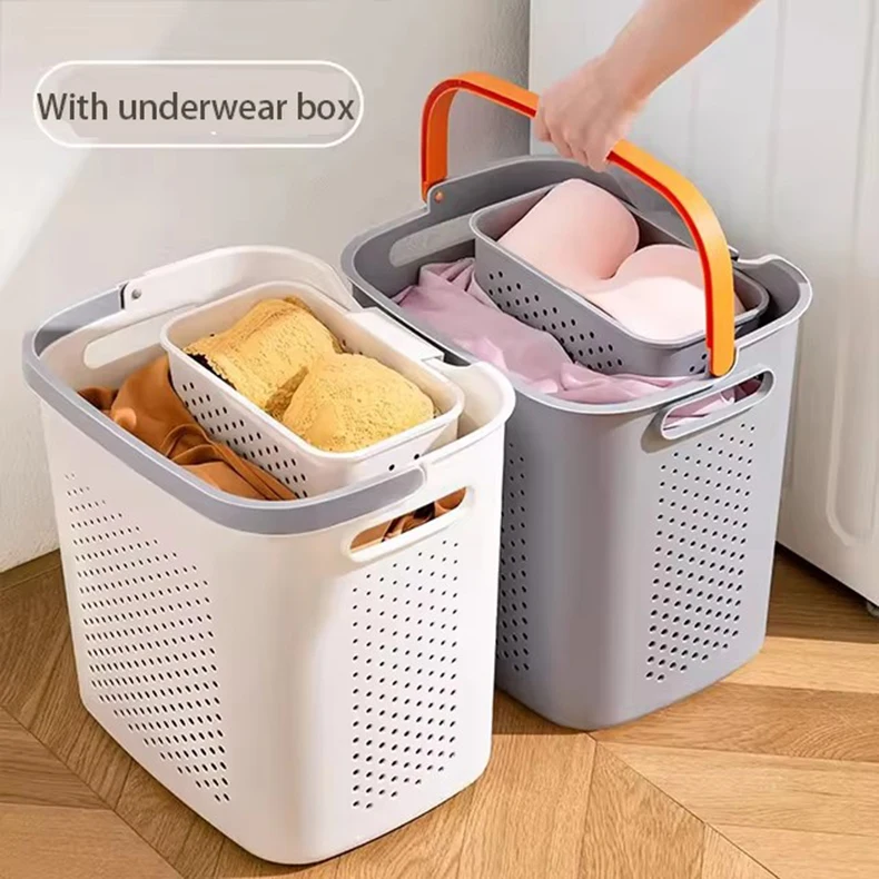 High Quality Large Rolling Laundry Hamper Plastic Storage Basket with Stand for Wardrobe Use and Clothing Storage manufacture