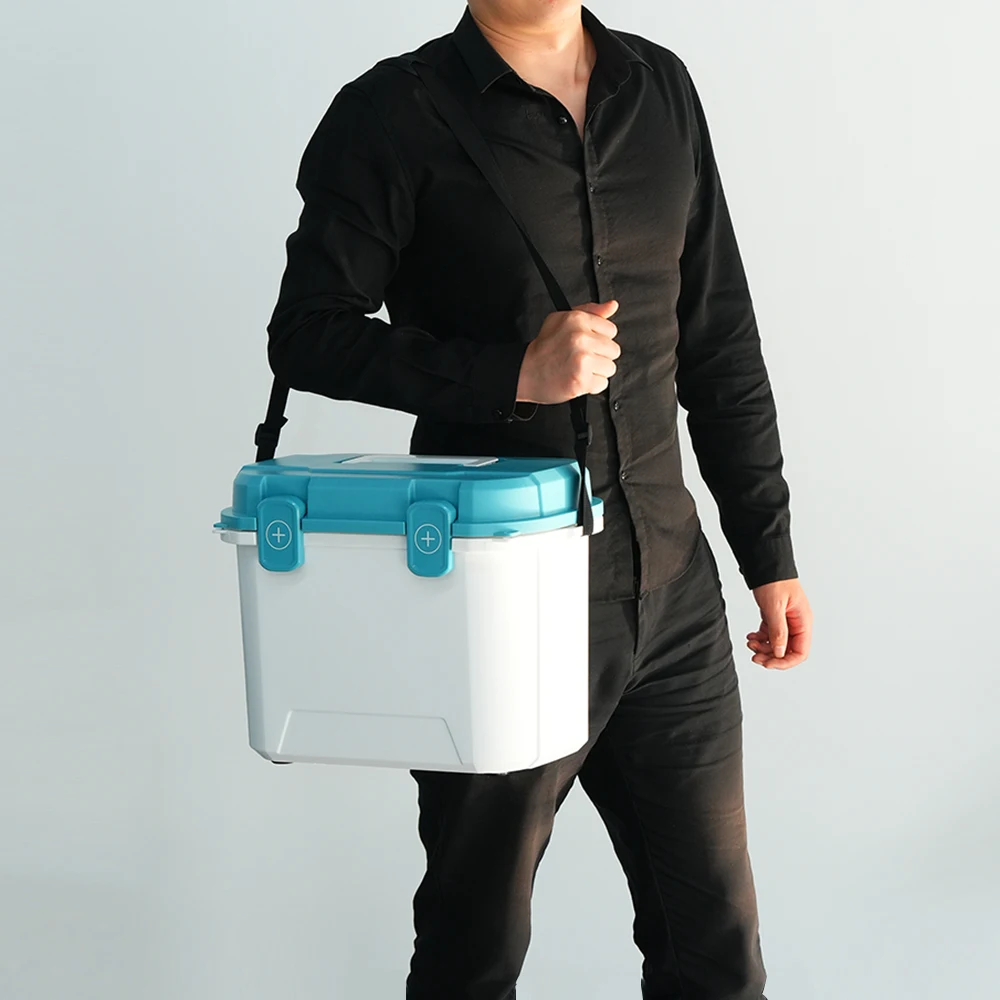 Custom Logo 13QT Small Size Portable Medical Ice Box Modern Vaccine Carrier Cooler for Food & Cans Heat Preservation Chair Style
