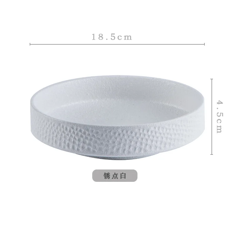 Retro Japanese Creative Kiln Colour Ceramic Dinner Dish Plate Noodle Bowl Soup Dish Ceramic Salad Bowl for Home Restaurant