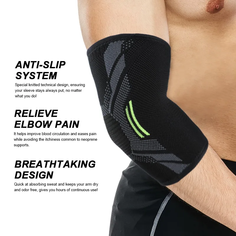 Black Design Breathable Nonslip Soothing Elbow Support Buy Elbow