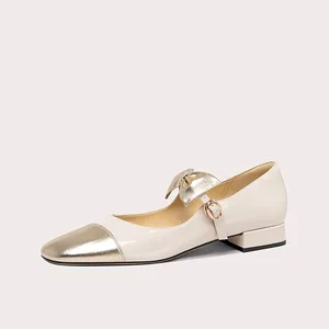 Factory Wholesale New Deigin Ladies Mary Jean Shoes Party Dress Bride Square Heel Round Shoes Pumps for Women