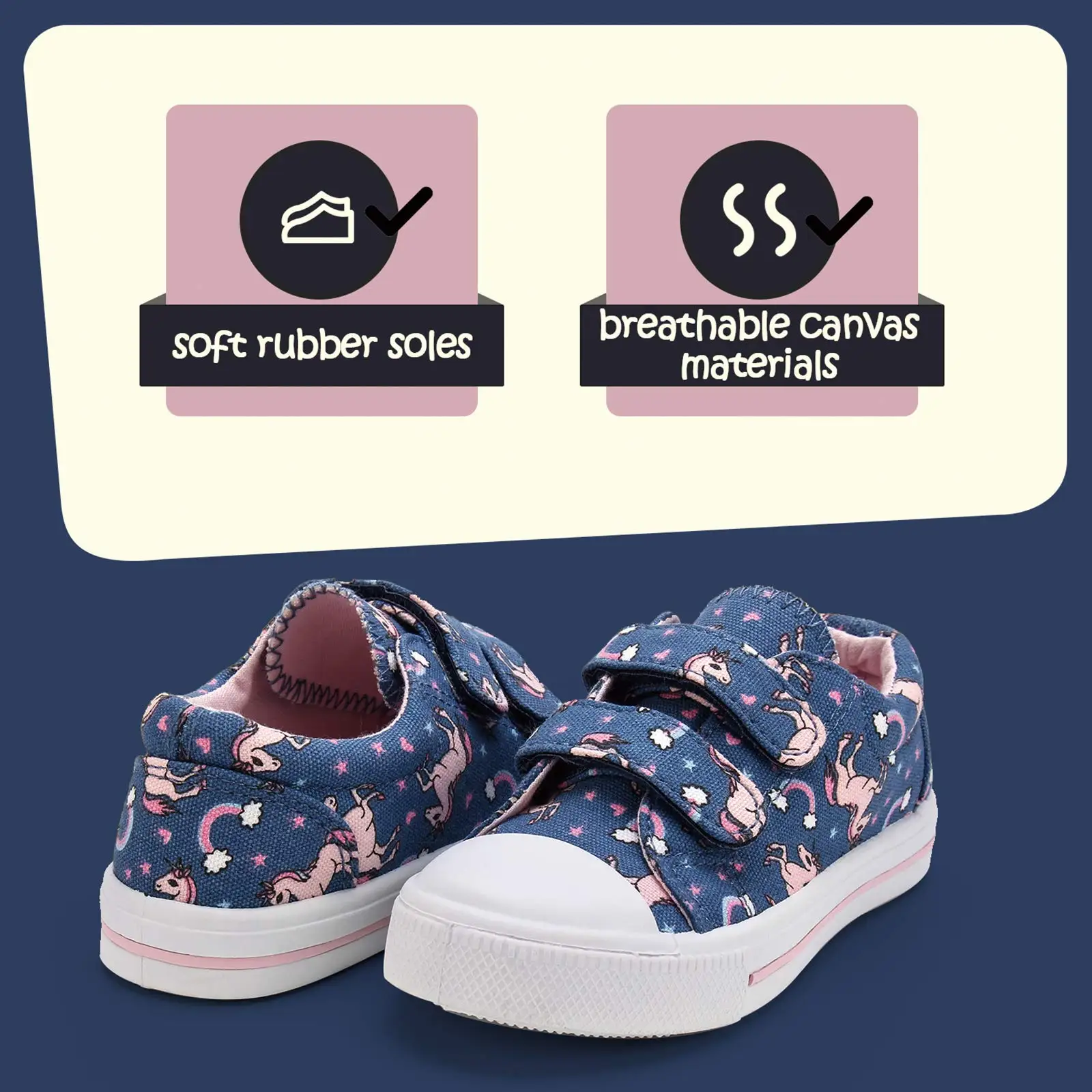 High Quality Toddler Boys And Girls Shoes Kids Canvas Sneakers Cartoon Double Hook And Loop