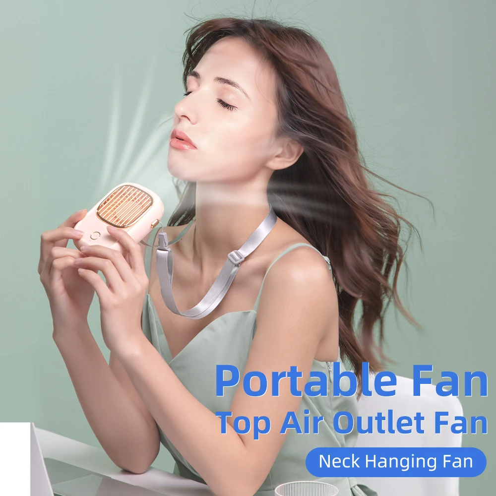 Охлаждающий настольный мини-вентилятор, внешний аккумулятор, заряжаемый под заказ, Мини Портативный подвесной шейный вентилятор