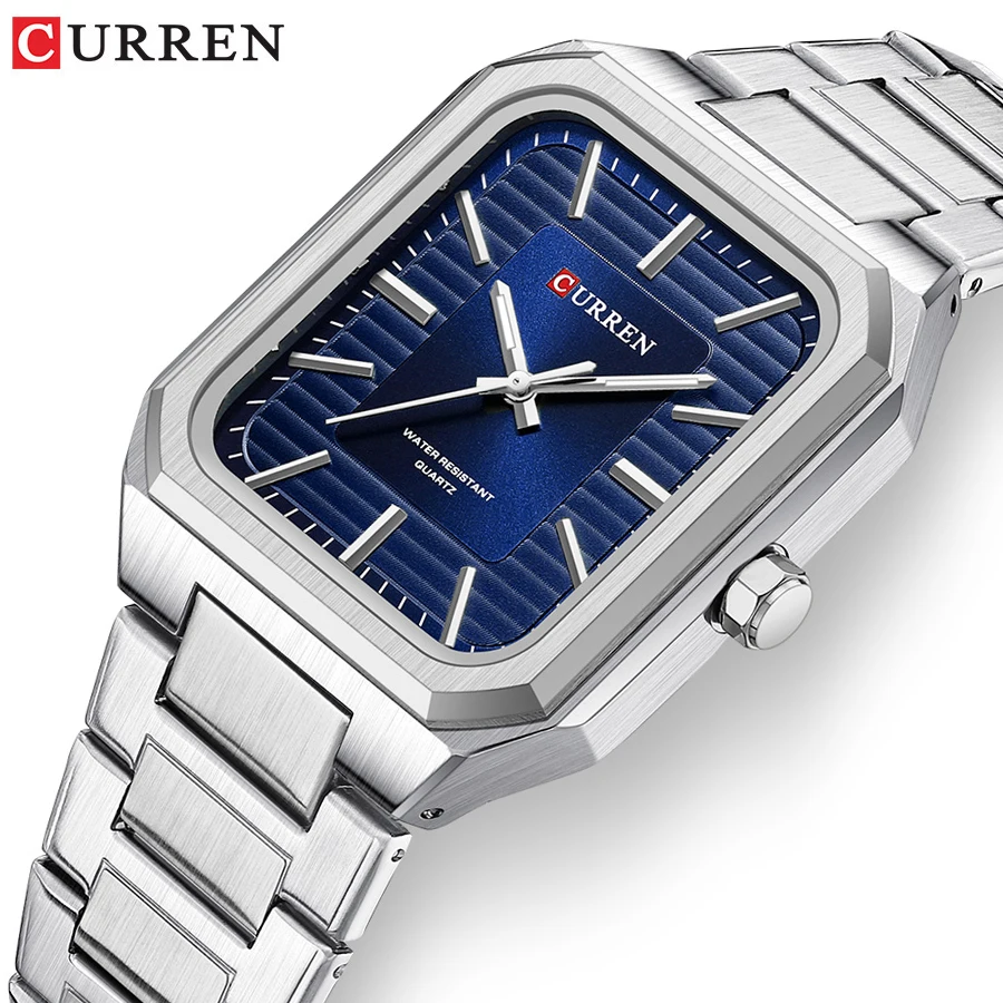 Montre Homme Quartz Acier Inoxydable - Cadran Bleu, Étanche 30m, Verre Hardlex, Neuve