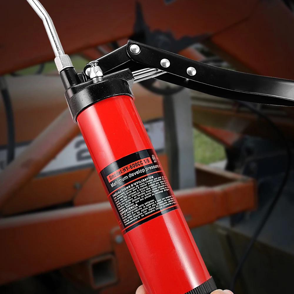 Hand Grease Gun 600cc High Pressure Manual Grease Gun Accessory Kit For