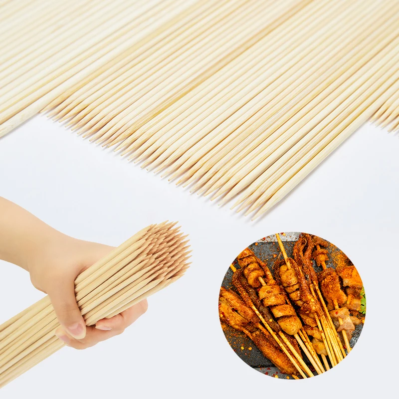 Eco Friendly Biodegradable Round Kebab Bbq Bamboo Sticks Bamboo Skewer