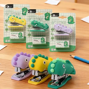 3-Color Dinosaur Stapler Blister Pack Cool Desk Essential for Kids & Adults