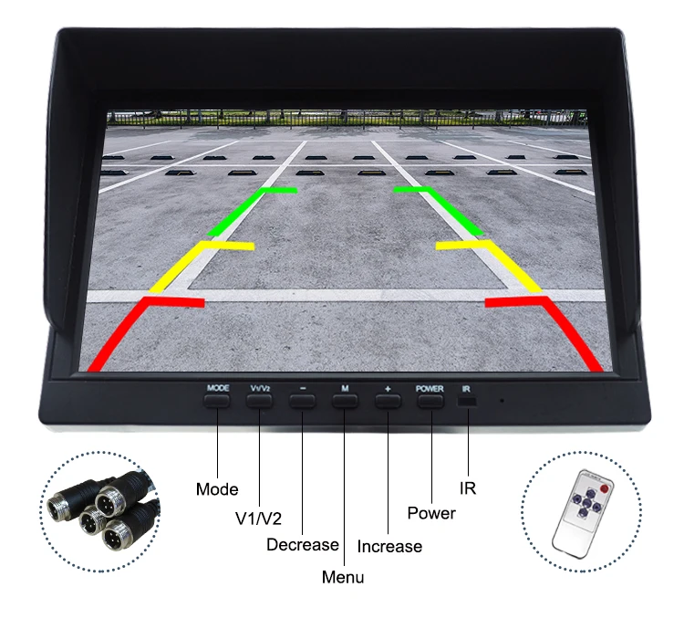 10.1 Inch Quad Mode Car Monitor TFT LCD Car Rearview Reverse Monitor ...