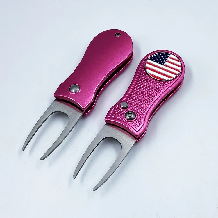 Factory Wholesale Bulk Golf Divot Repair Tool  Magnet Golf  Divot Tool With Custom logo Ball Marker details