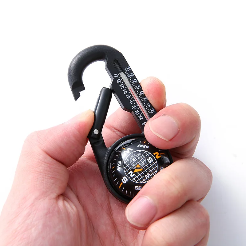 ball compass and thermometer carabiner hiking