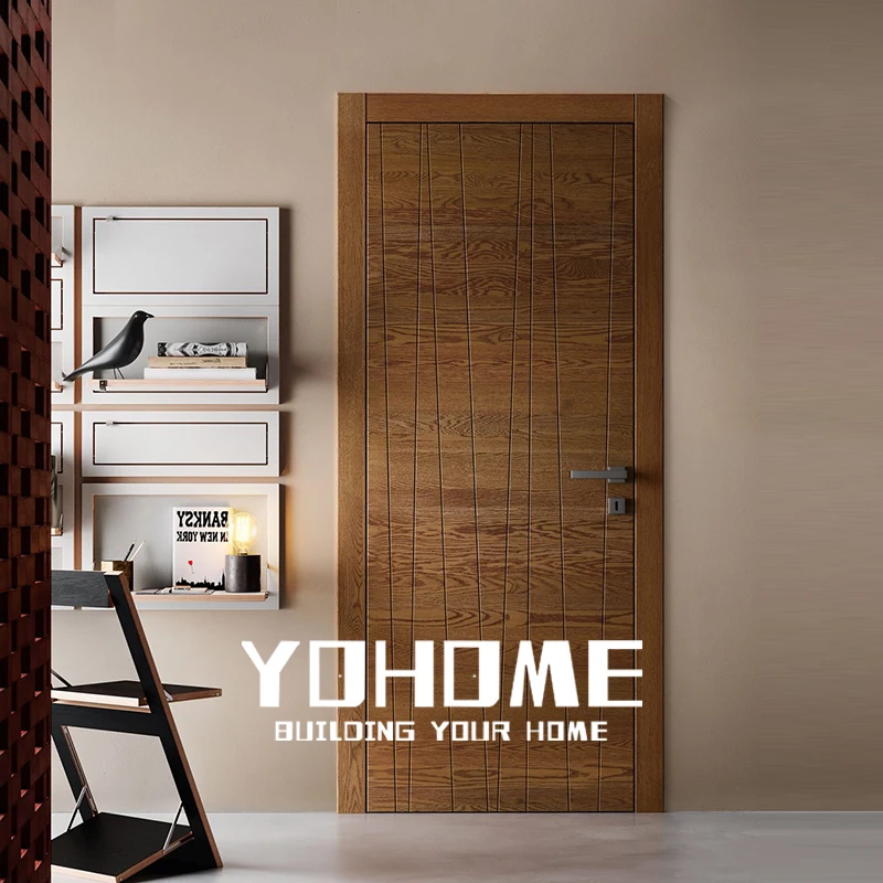 High Quality American Black Walnut Interior Doors for House Modern Wood Door Design for Home Fire Door for Hotel and Apartment