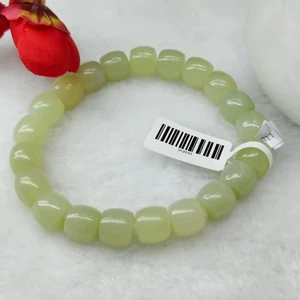 Natural Hotan Jade Hand String New Jade Barrel Beads Hand String Jewelry for Both Men and Women