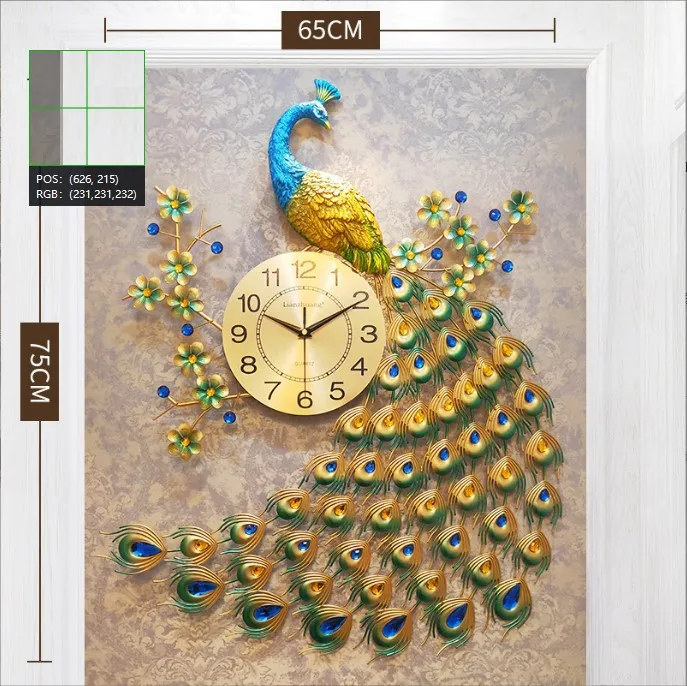 Металлические настенные часы в европейском стиле с бриллиантами и павлином креативные современные для гостиной 3d кварцевые
