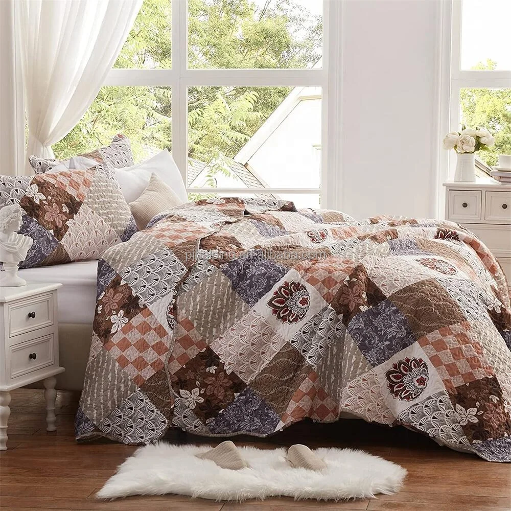 New Design Knitted Jacquard Bedspread Queen Lightweight Quilt Set Soft