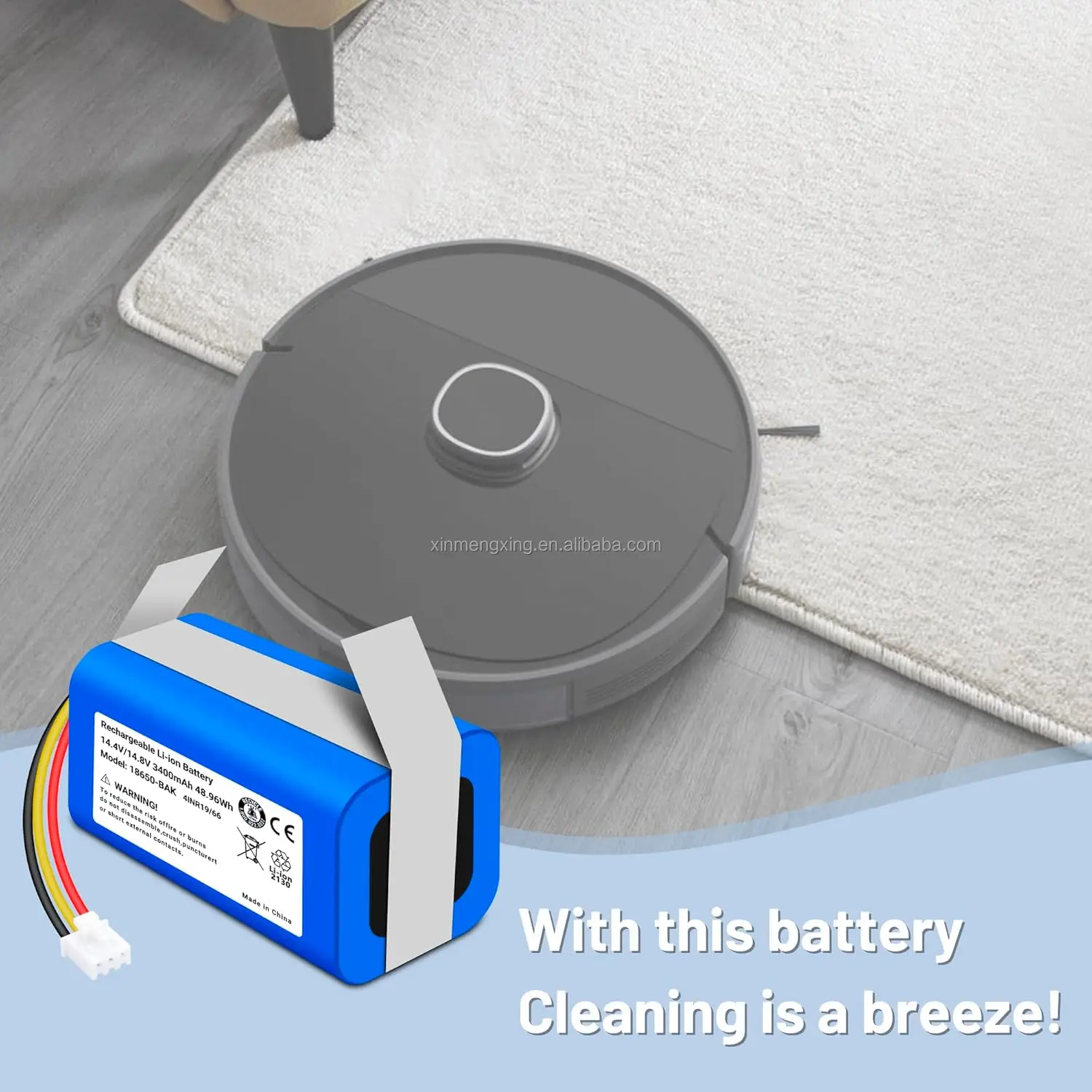 18650 4S1P Li-ion Battery Pack 14.8V For Robot Vacuum, Handheld Appliances, Smart Toys, Portable Vacuum & Custom OEM Hdbeae7cf4d8d467885009948ec0696642