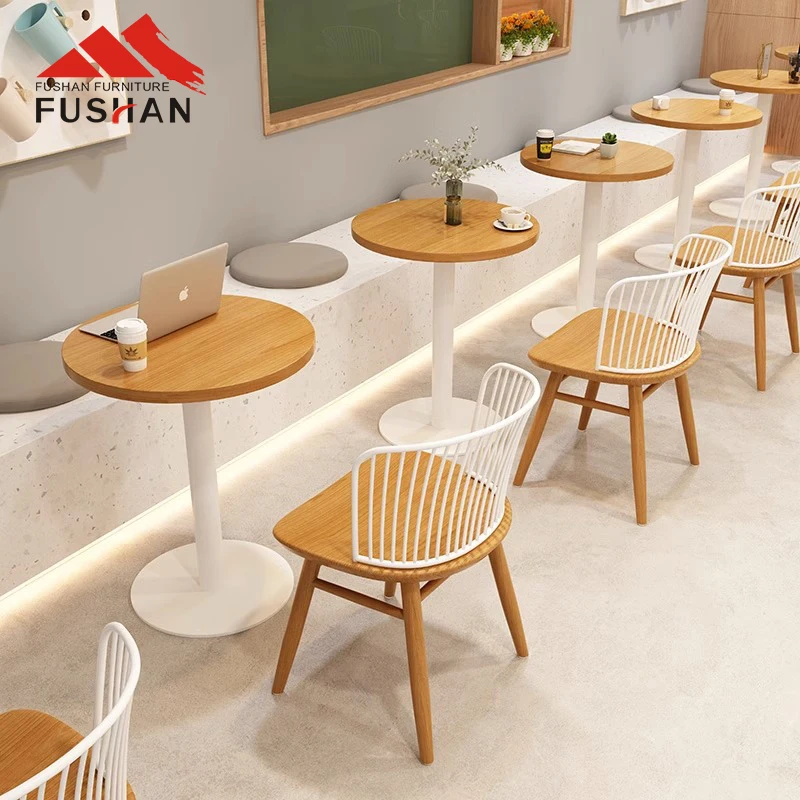 cafe shop restaurant furniture Metal wood grain nordic design dining room chair for Middle backrest