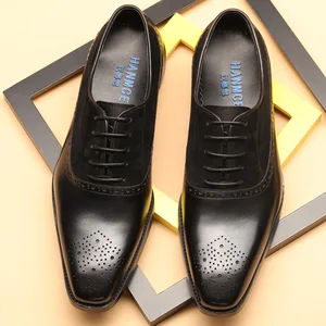 Nice Office Shoes for Men Premium Quality Cow Leather Custom Logo Business Shoes Men Trendy Genuine Cow Leather Shoes for Men