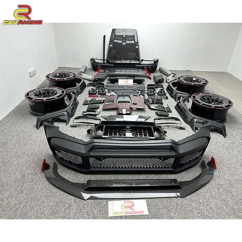 REAL CARBON Front Roof Spoiler Wing W/Light Fit For Benz W464 G550 G63 W463 G500