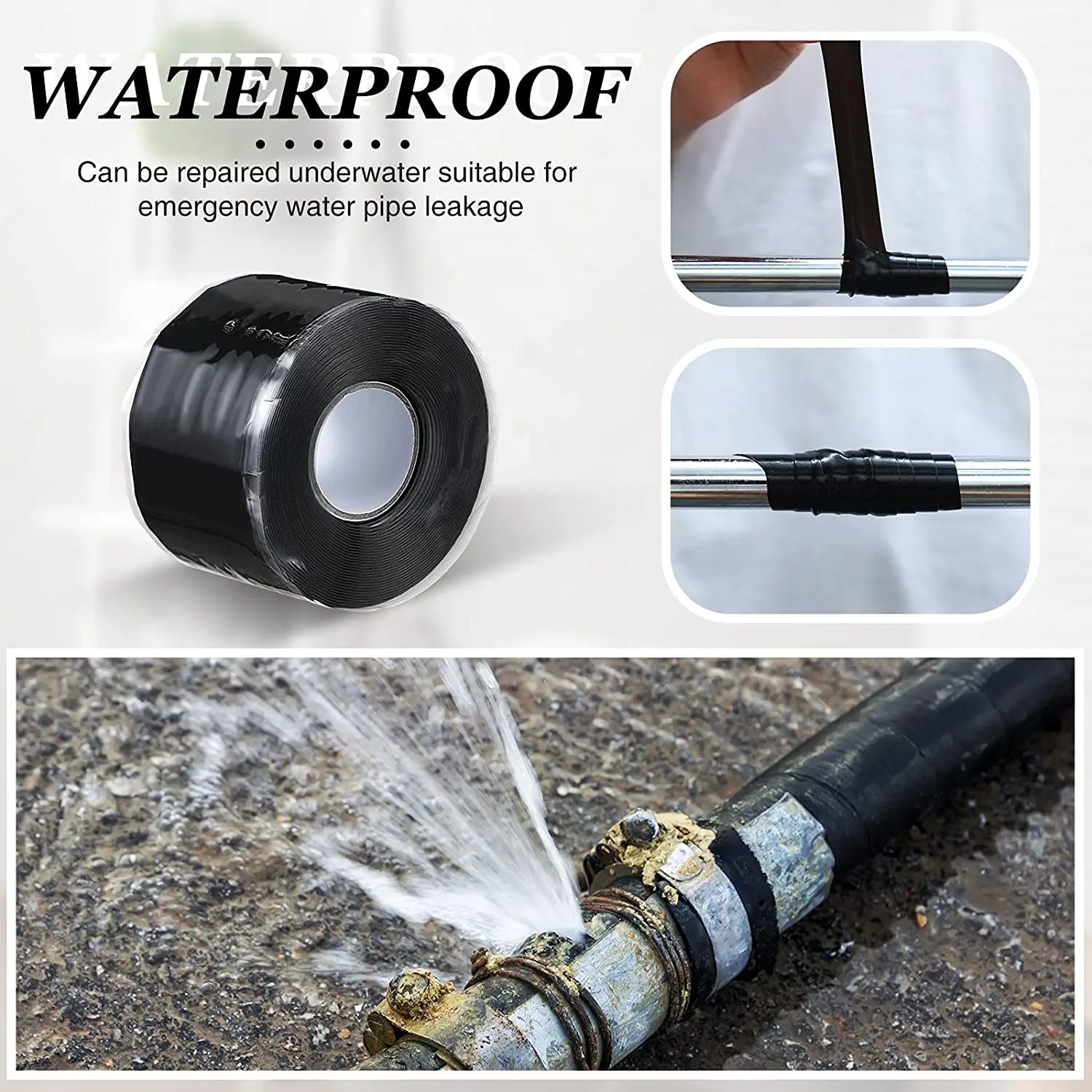 Bg Fiber Fixing Rubberized Waterproof Super Adhesive Tape Stop Leakage