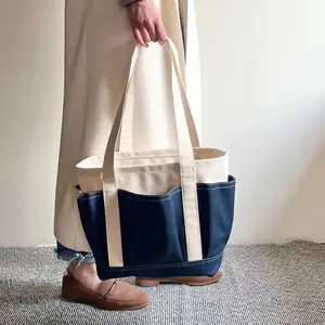 Factory High Quality PVC Canvas Tote Bag  Laptop Crossbody Bag Everyday Handbags Gym Custom Canvas Tote Bag