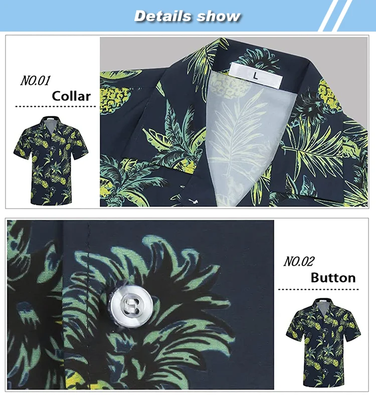 SSLR Men's Flamingo Hawaiian Shirt - Light Green Casual Short Sleeve Aloha Shirt For Beach & Vacation - View #10