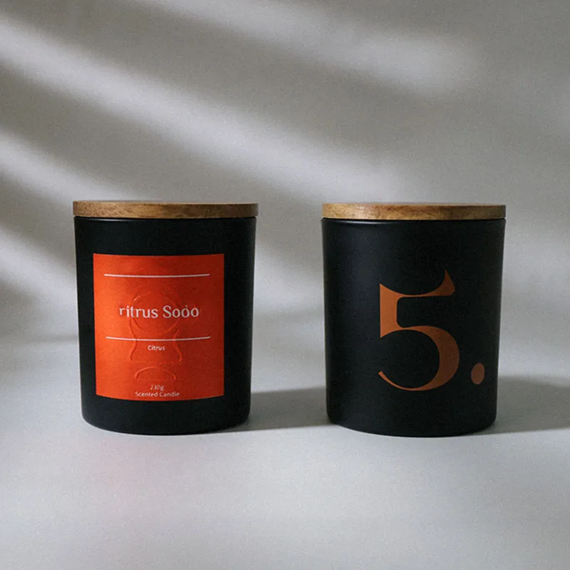 Customize Luxury black Matt Candle Jars Unique Empty Black Candle ...