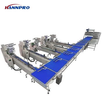 HANNPRO Automatic Multi-Function Cake sandwich biscuit wafer egg roll making packaging machine Packing line