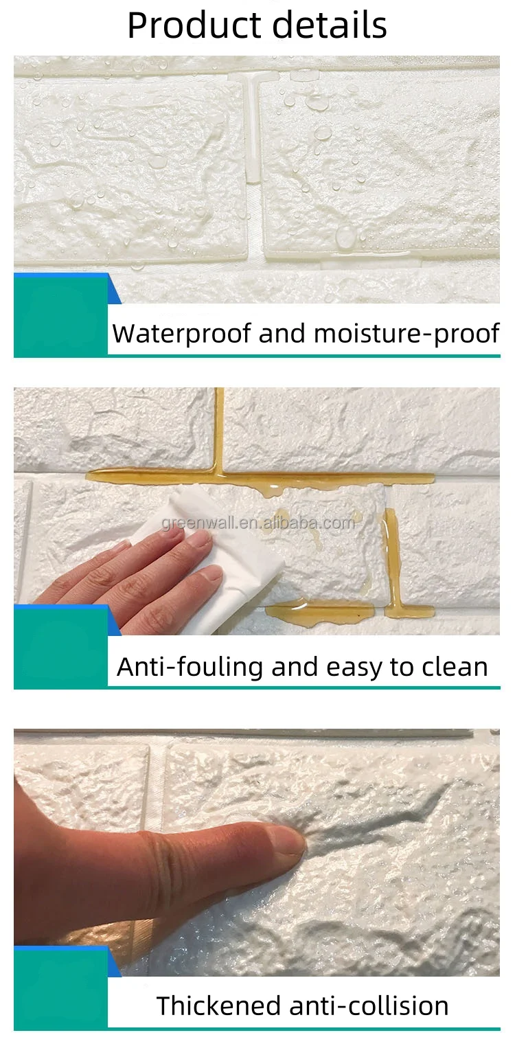 Ultra-Low Priced 3D Brick-Textured Wall Stickers Traditional Pattern Eco-Friendly for Interior Household Use 10m 1 Year