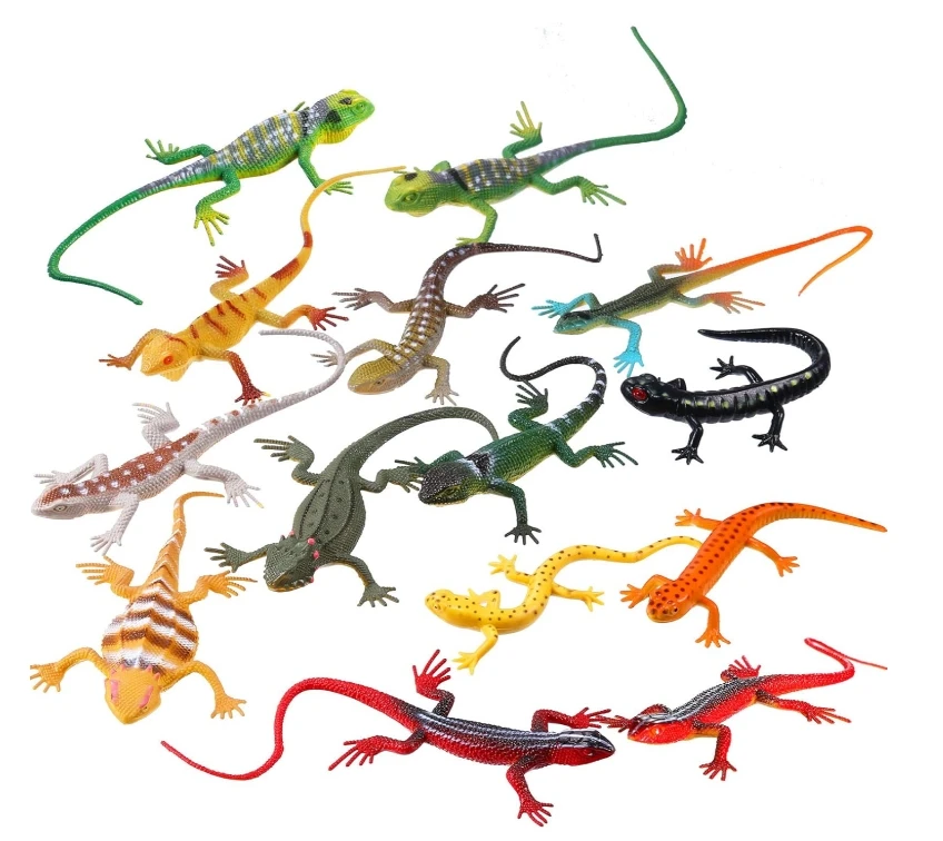 Lizard Toy Artificial Model Reptile Lizard Colorful Plastic Lizard Toys Action Figure Educational Toys for Kids Adults Gifts