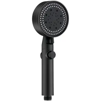 5 Mode Adjustable High Pressure Shower One-key Stop Bathroom Shower Head Water Saving Black bath shower faucets set