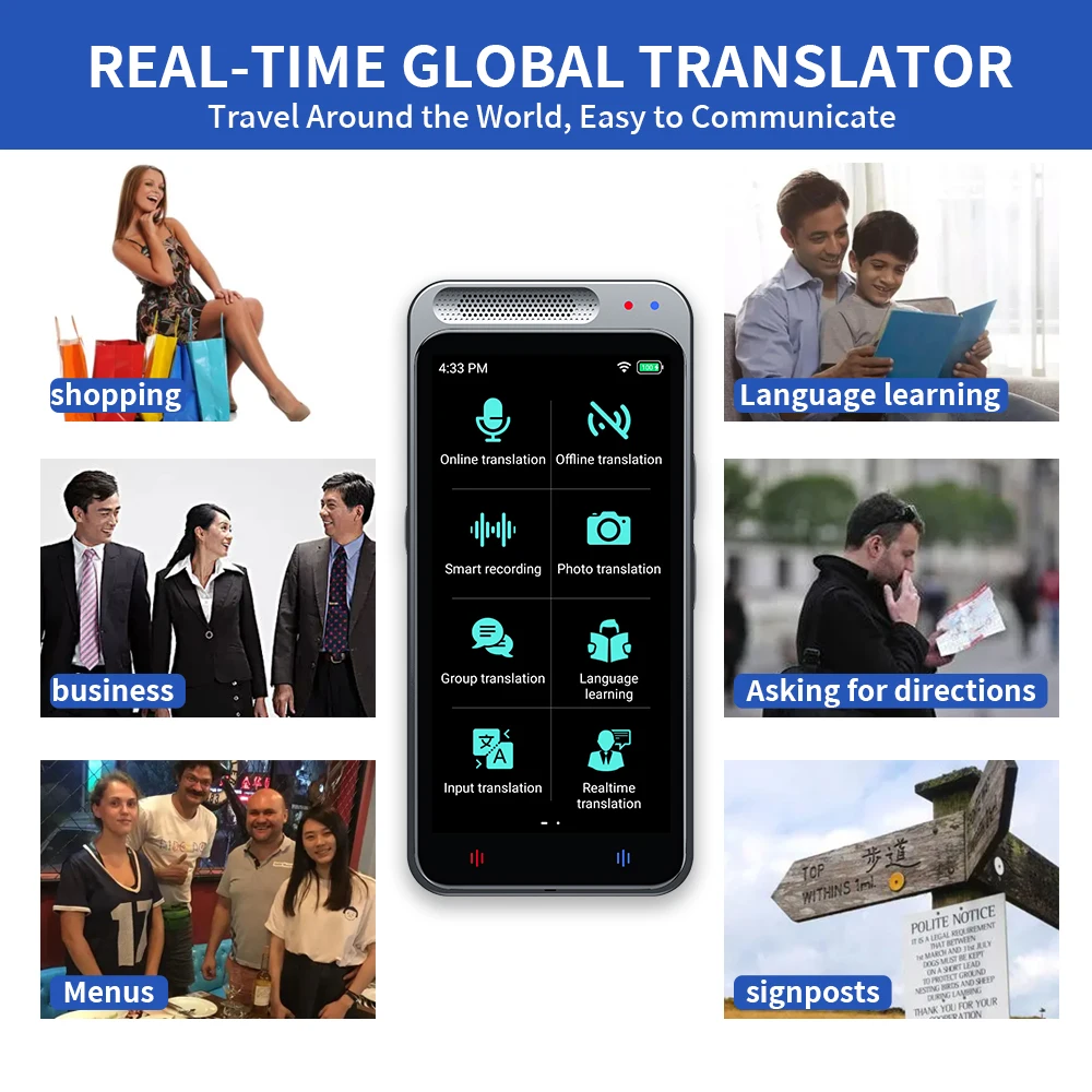 Newest Upgrade Vision Two Way Smart Voice Translator Device For Travel ...