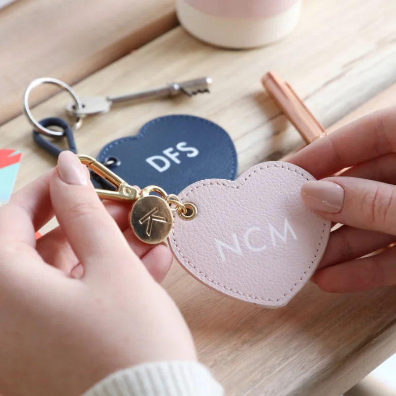 2023 Heart Keychain with Name - Personalised Leather Charm
