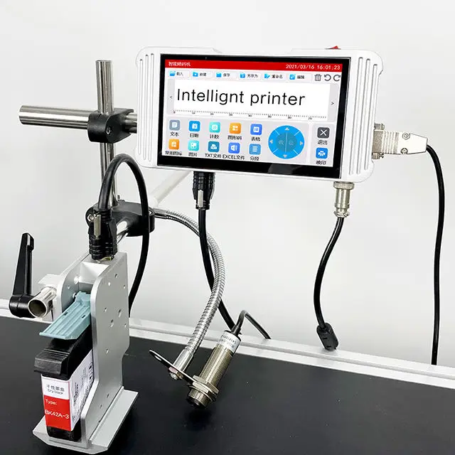 Automatic Printer Continuous Expiry Date TIJ 127 Printing Machine Batch Coding TIJ Inkjet Printer with Conveyor Provided PLC