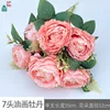7 peintures à l'huile de pivoines (GY) en rose foncé