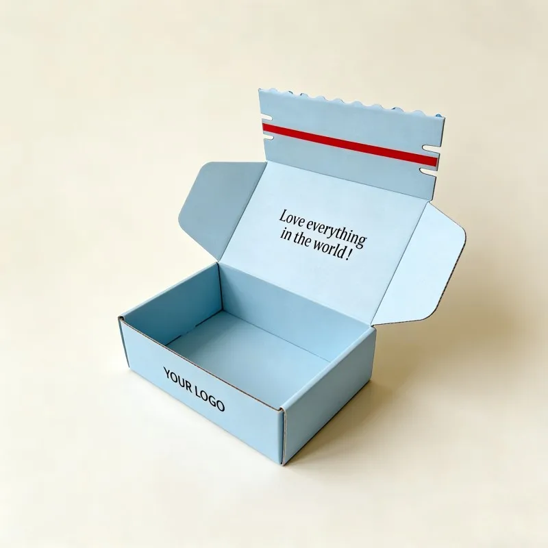 Prispôsobiteľná lacná trvanlivá vlnitá krabička s odtrhovacím papierom, matový povrch, obdĺžniková krabička na balenie ponožiek, sojová farba, vysokohodnotná krabička s odtrhovacím páskom