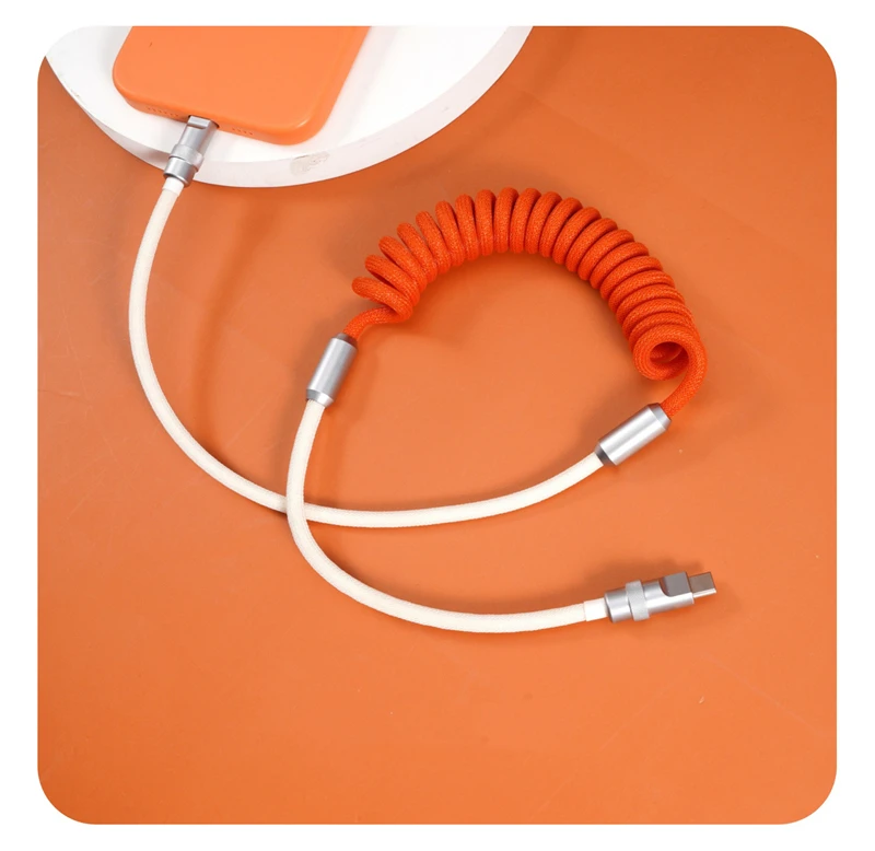 120W Spiral Cable - Fast Charging, Durable, and Versatile