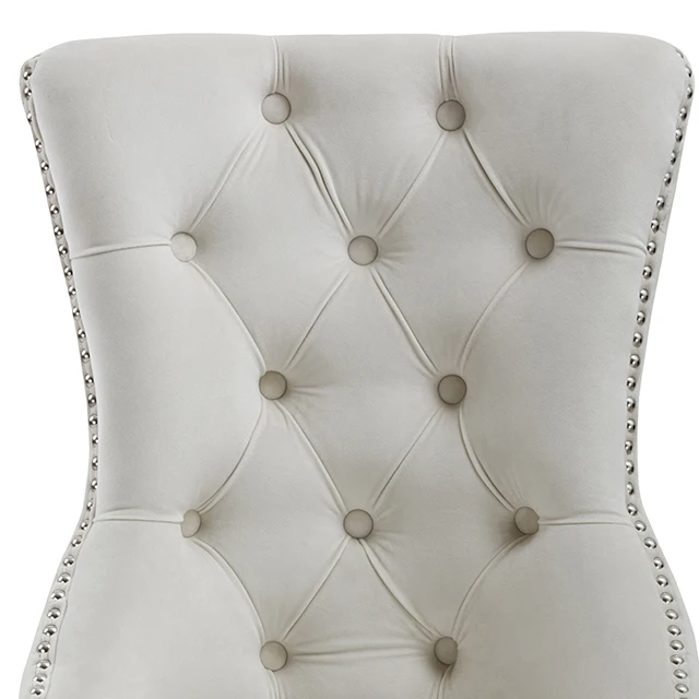 Modern Luxury Wingback Velvet Furniture Luxury Tufted White Single Restaurant Dining Chairs factory