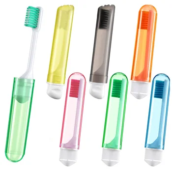 Airline foldable plastic travel toothbrush with custom logo