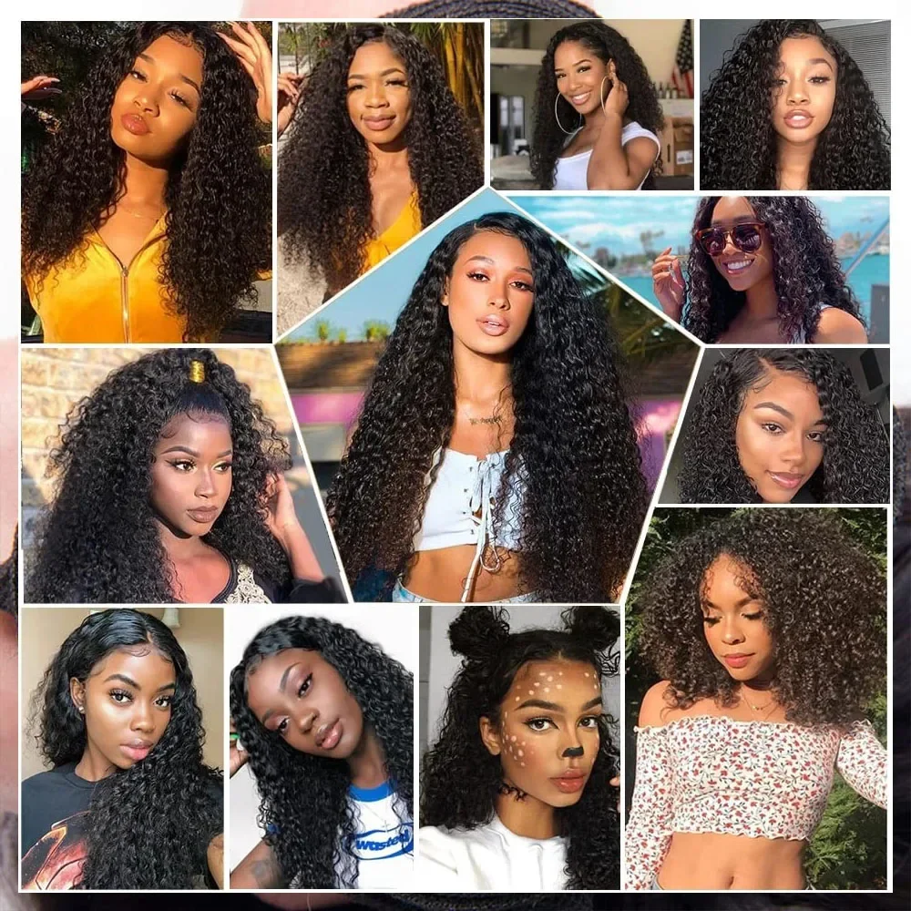 Peruvian Deep Wave Bundles 100% Human Hair 32 Inch Curly Weave Soft Raw Extensions_voghion.com