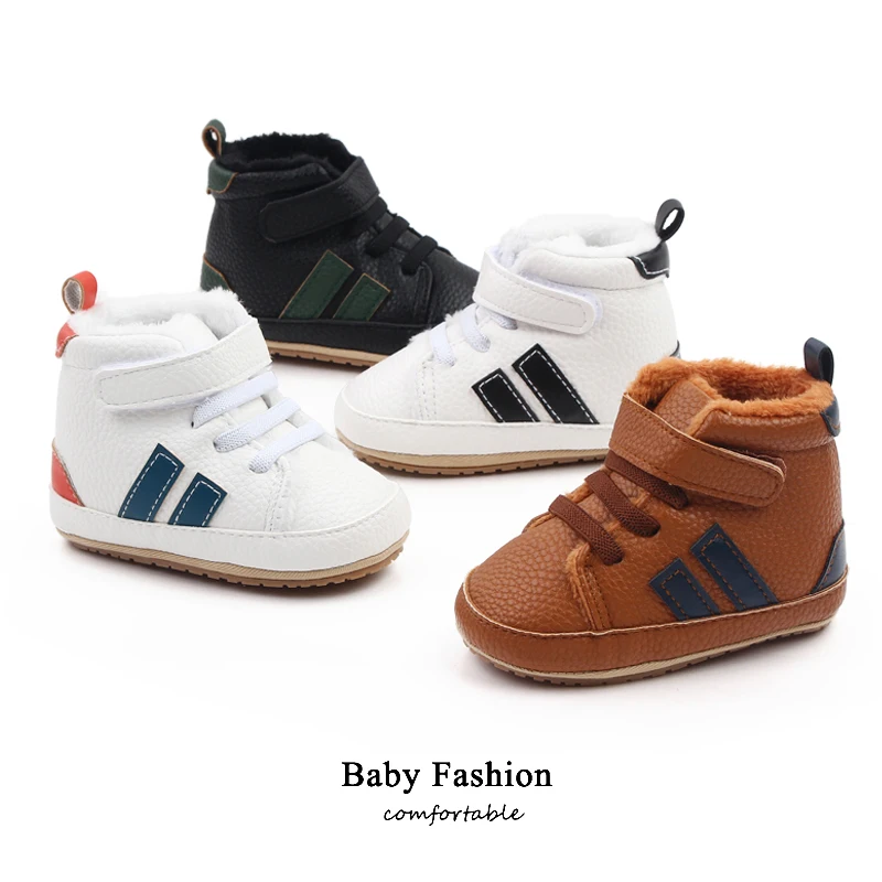 Factory Direct Winter High Quality Add Plush Warm Baby Toddler Boy Shoes Soft TPR Outsole 2023