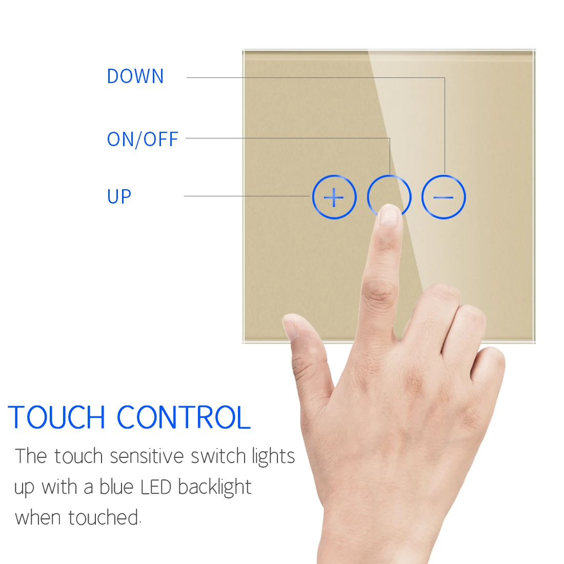 Bingoelec Zigbee 1Gang Tuya Google Alexa Smart Wall  Touch  Glass Touch Panel Dimmer Light  Switch for Led