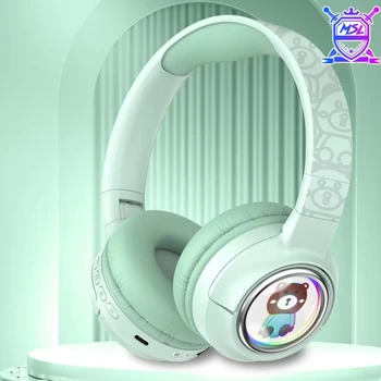 New Arrival MSL-605 Stereo Wireless Over-Ear Headphones BT5.3 Earphones LED Digital Display Battery Waterproof Gaming Headset