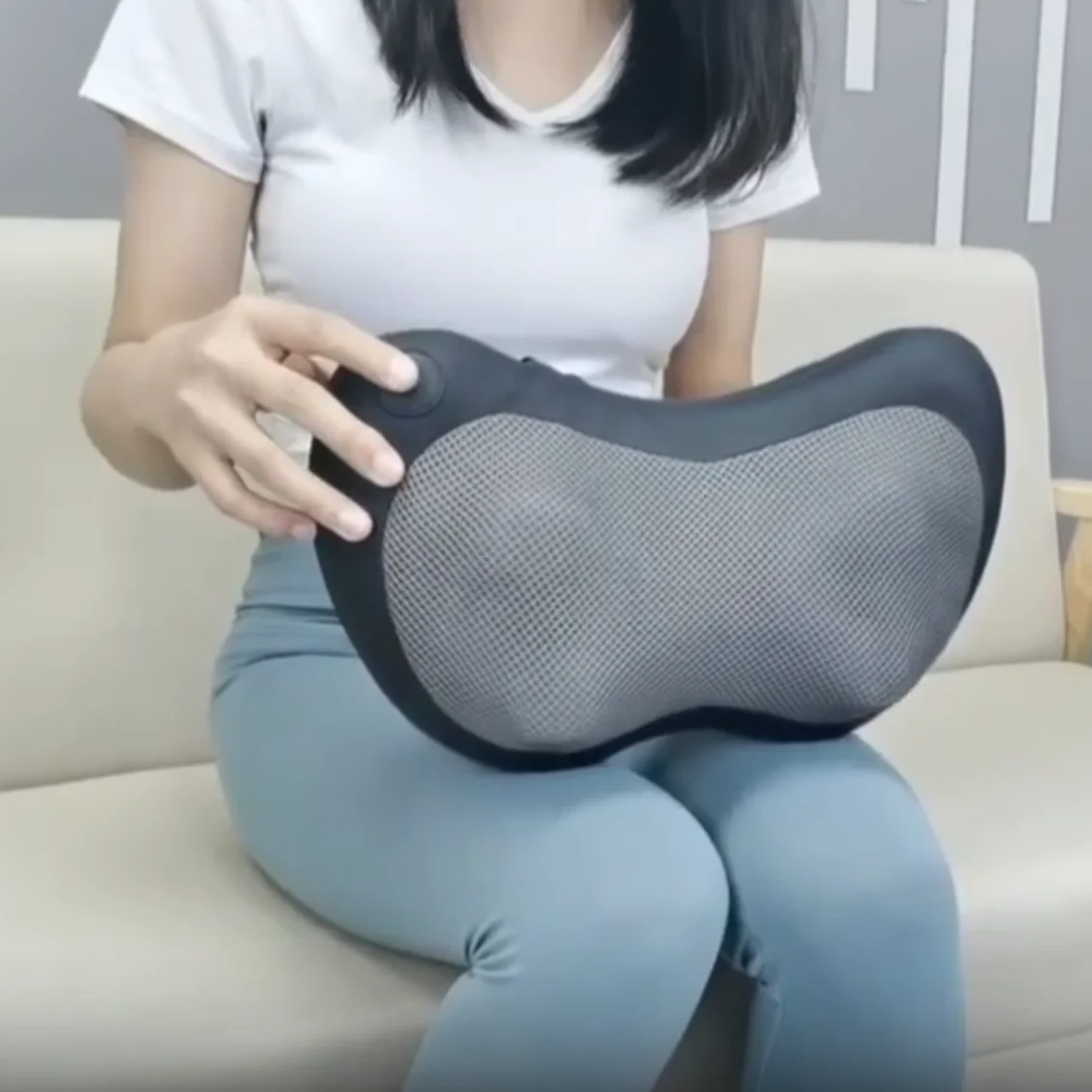 Free Design Smart Electric Heating Shiatsu Musical Neck Cervical Super Fit Massage Pillow for Home Office