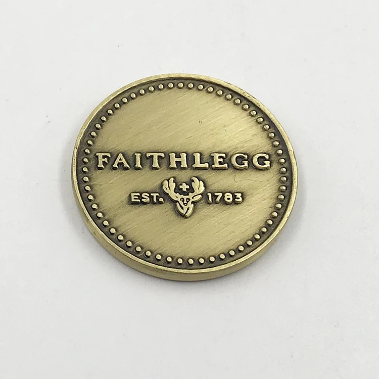 Wholesale Bulk Golf Sport Metal Custom Golf Coin Antique Copper Golf Ball Markers details