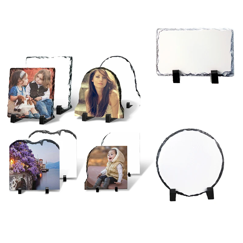 Heart Shape Diy Picture Frame Sublimation Blank Rock Slate Photo Frame
